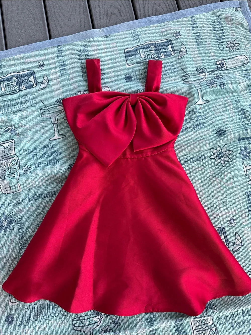 Girls Red Bow-Front Party Dress 👗 Size 8 - Beautiful 😻